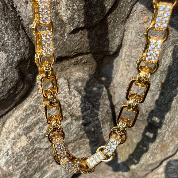 14mm Box Link Men's Necklace  Cuban Chain Choker - Picture 8 of 9